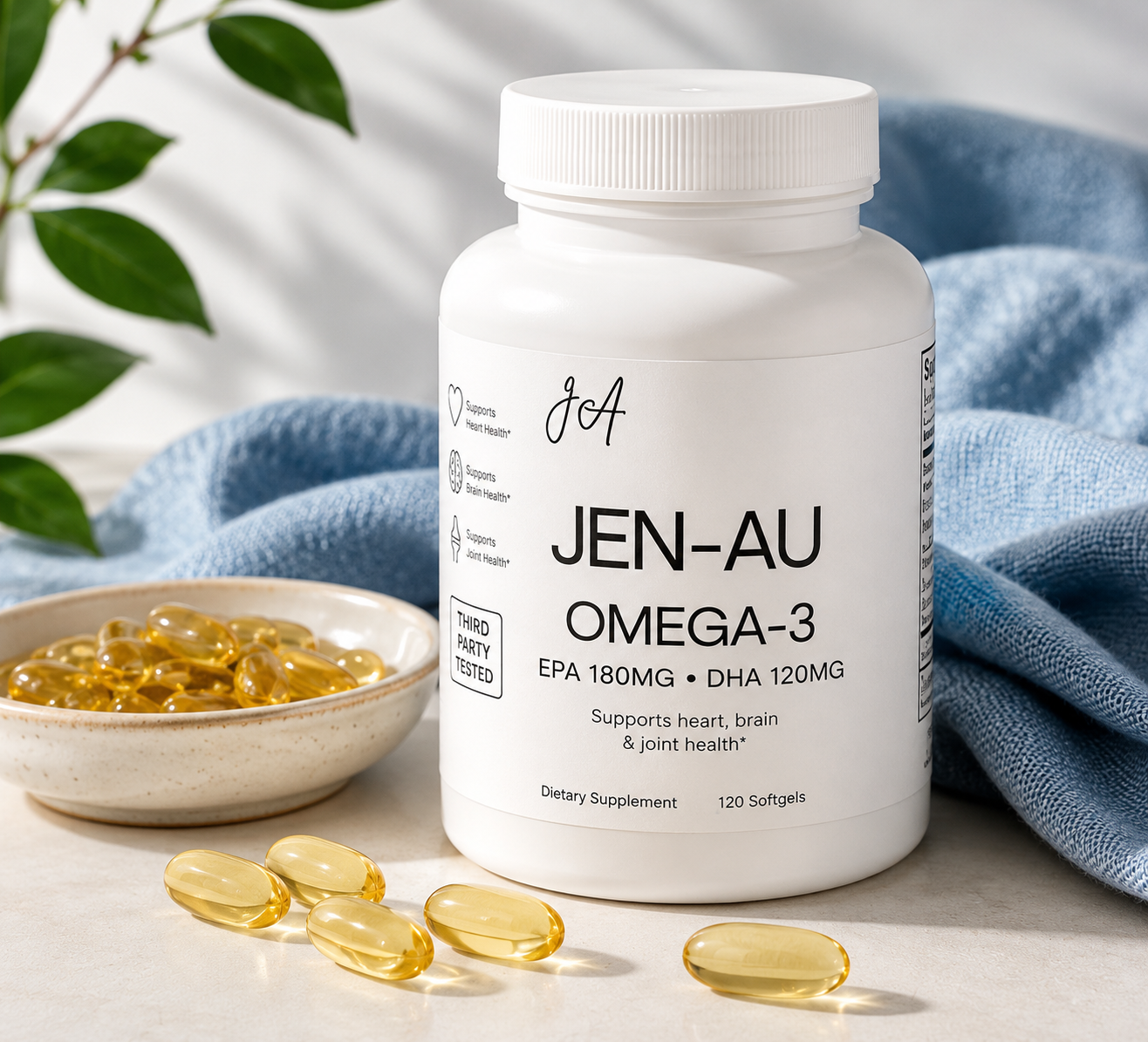Omega-3 Fish Oil Softgels – EPA 180mg DHA 120mg