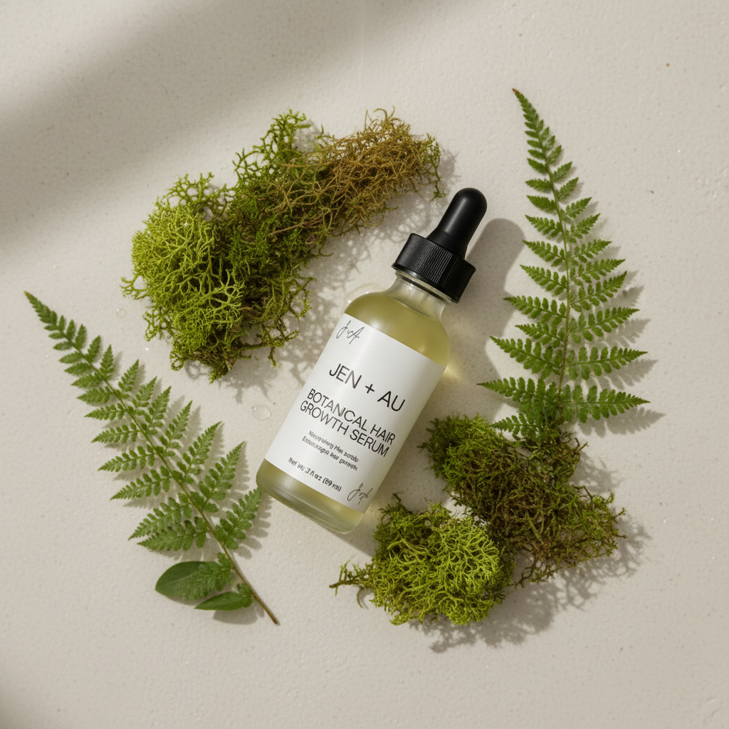 Flat lay ferns