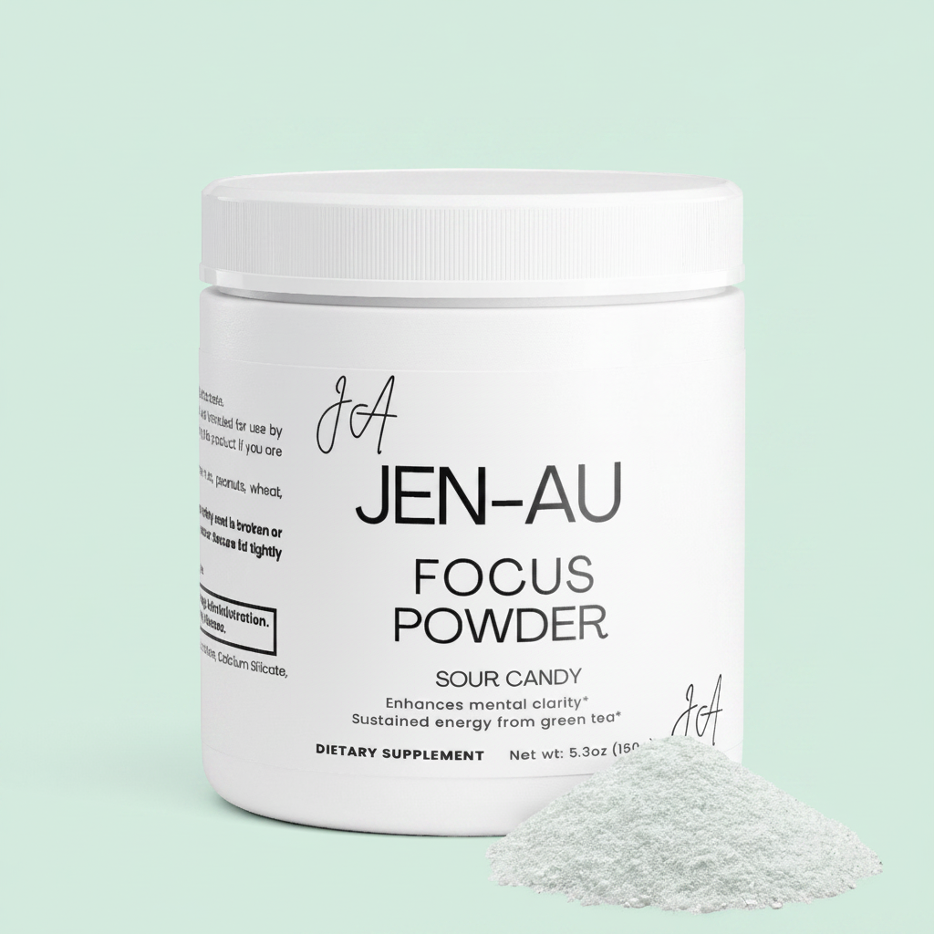 Jen-Au Focus Powder with Mint Background