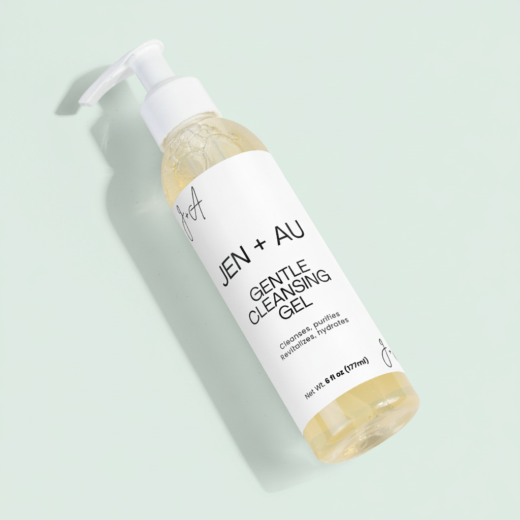 Jen + Au Gentle Cleansing Gel – Pale Mint Background
