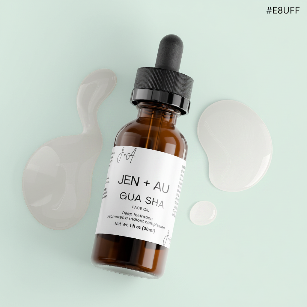 Jen + Au Gua Sha Face Oil – Pale Mint Background