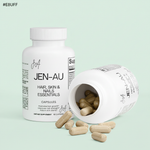 Jen-Au Hair Skin & Nails Essentials Capsules with Mint Background