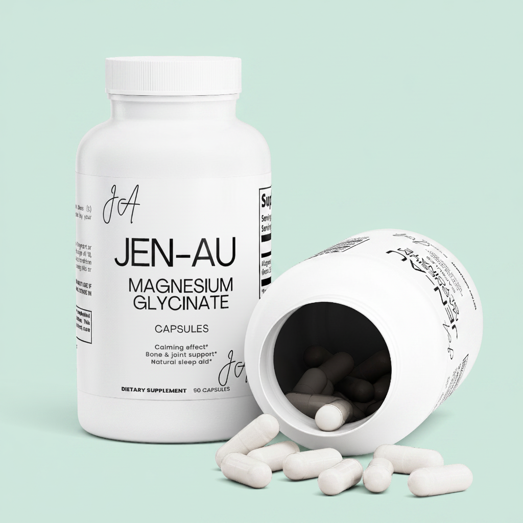 Jen-Au Magnesium Glycinate Capsules – Mint Background