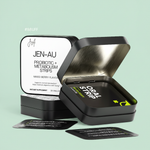 JEN-AU Probiotic + Metabolism Strips – Mint Background