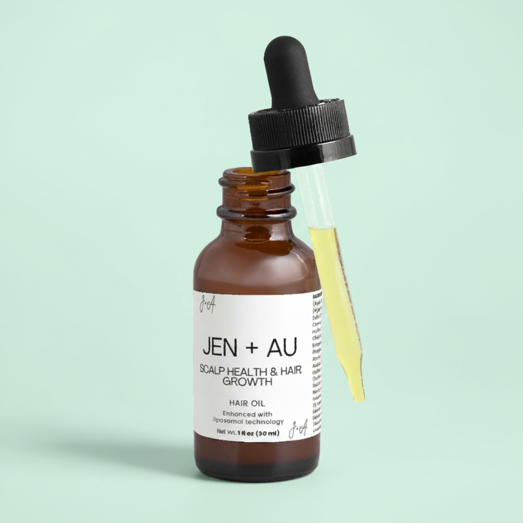 JEN + AU Scalp Health & Hair Growth Hair Oil – Mint Background