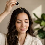 Woman applying oil
