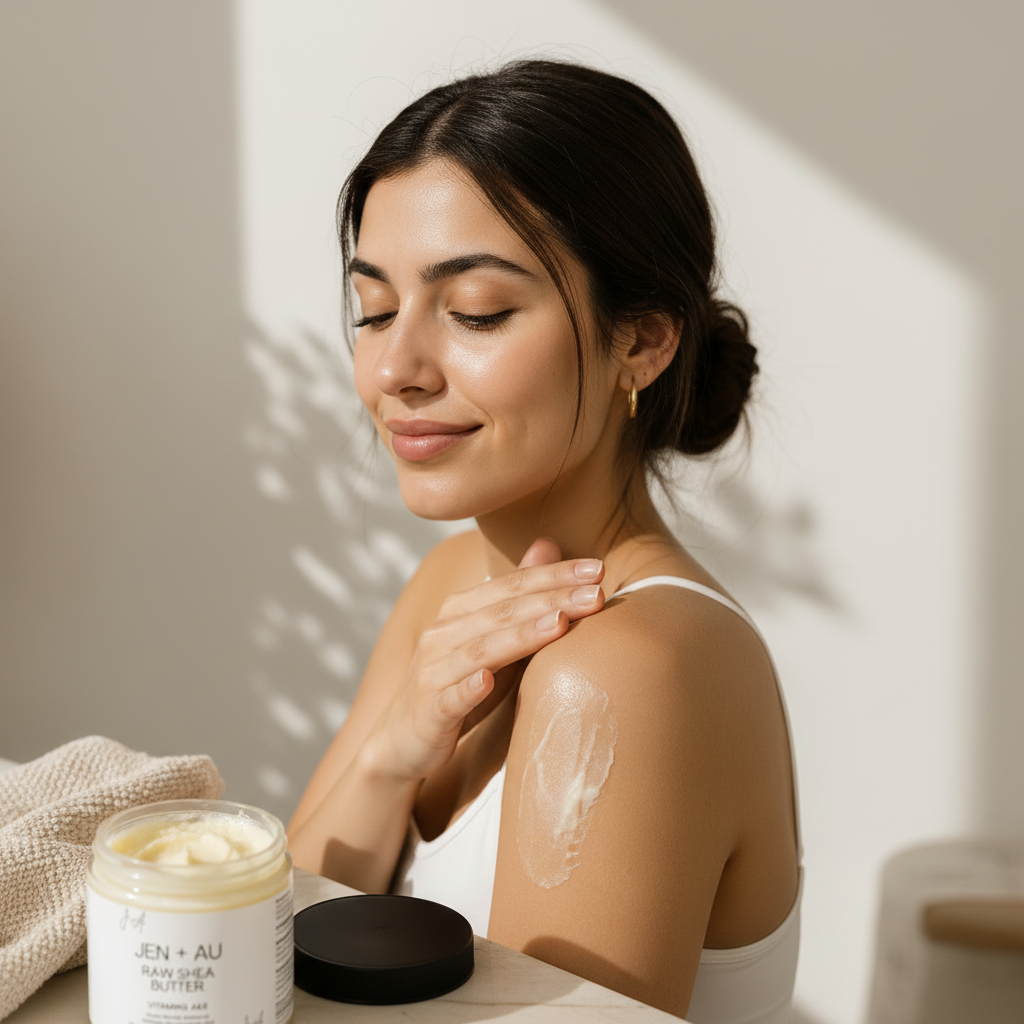 Woman applying to shoulder