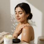 Woman applying to shoulder