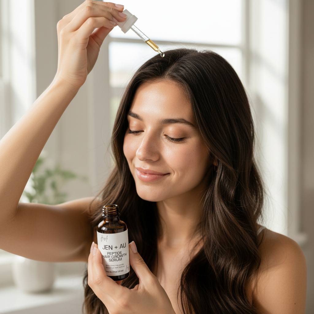 Woman scalp application